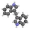Diindolylmethane (3,3\\\'-DIM, DIM) molecule. 3D rendering.  Derivative of indole-3-carbinol, found in broccoli, cabbage, kale, etc.