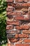 Dilapidated brick wall.