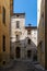 Dilapidated buildings with broken shutters in Verona