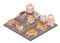 Dilapidated Deserted City Isometric Composition