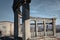 The dilapidated roof terrace of a semi-abandoned sanatorium in Tskaltubo