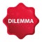 Dilemma misty rose red starburst sticker button