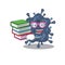 A diligent student in bacteria neisseria mascot design concept with books