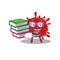 A diligent student in buldecovirus mascot design with book
