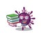 A diligent student in coronavirus kidney failure mascot design with book