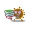 A diligent student in negarnaviricota mascot design concept with books