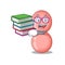 A diligent student in neisseria gonorrhoeae mascot design concept with books