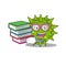 A diligent student in vibrio cholerae mascot design concept with books