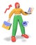 Diligent worker - colorful 3D style illustration cartoon style