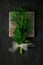 Dill bound on slate kitchen sideboard background