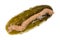 Dill pickle with anchovy paste on top