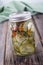 Dill pickled cucumber jar isolated