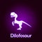 dilofosaur outline vector. Elements of dinosaurs illustration in neon style icon. Signs and symbols can be used for web, logo,