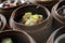 Dim sum , Steam Dumpling in wooden basket Chinese food