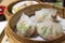 Dim Sum, traditional Cantonese dumplings, cooked in bamboo steam