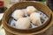 Dim Sum, traditional Cantonese dumplings, cooked in bamboo steam