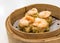 Dim Sum, traditional Cantonese dumplings, cooked in bamboo steam