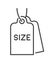 Dimensions and size measurement, clothes label