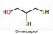 Dimercaprol, BAL, British anti-Lewisite, C3H8OS2, molecule. It is chelating agent, antidote against poison gas lewisite
