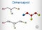 Dimercaprol, BAL, British anti-Lewisite, C3H8OS2, molecule. It is chelating agent, antidote against poison gas lewisite.