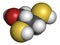 Dimercaprol (BAL, British Anti-Lewisite) metal poisoning antidote molecule