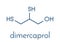 Dimercaprol BAL, British Anti-Lewisite metal poisoning antidote molecule. Skeletal formula.