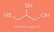 Dimercaprol BAL, British Anti-Lewisite metal poisoning antidote molecule. Skeletal formula.