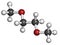 Dimethoxyethane glyme, DME, dimethylene glycol chemical solvent molecule.