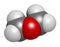 Dimethyl ether methoxymethane, DME molecule. 3D rendering. Atoms are represented as spheres with conventional color coding:.