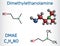 Dimethylethanolamine, dimethylaminoethanol, DMAE, DMEA molecule. It is tertiary amine, curing agent and a radical scavenger.