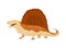 Dimetrodon dinosaur flat icon. Colored isolated prehistoric reptile monster on white background. Vector cartoon dino