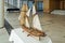 Diminished sailing medieval ship model