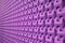 Diminishing perspective of a building`s 3D decorative pattern purple outer wall