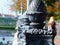 Diminishing perspective view with cast iron railing ornaments and fall street scene in Budapest