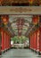 A diminishing perspective view of Pathway at Wat thamma katanyu. Scenic idyllic walkway in Taiwanese temple