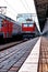 Diminishing perspective view of railway station with stone platform