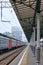 Diminishing perspective view of railway station with stone platform