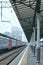 Diminishing perspective view of railway station with stone platform