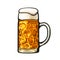 Dimpled Oktoberfest Glass Beer Mug. Hand drawn vector illustration