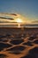 Dimples in Beach Sand Sunset Landscape Afternoon Closeup Seascape Texture