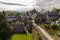 Dinan, France. April 18, 2017. Beautiful medieval French village with stone houses and a big wall