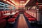 Diner With Red Booths and Chairs, Cozy, Classic, and Inviting Atmosphere