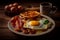 The Diner\\\'s Breakfast: Fried Eggs, Bacon, Hash Browns, Toast, and More