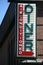 Diner sign on brick building,