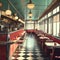 diner that spans different eras, blending past and present in one space.