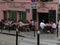 Diners enjoy a lunch at an outdoor bistro