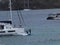 A dinghy colliding with a yacht in the windward islands