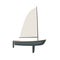 Dinghy in flat style on a white background.