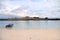 Dinghy motoring from the beach of Chinese Hat island, Galapagos