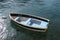 Dinghy in the Portofino harbor, Italy.